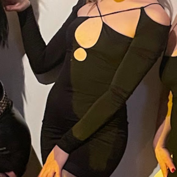 Lucy in the Sky Dresses & Skirts - Lucy in the Sky Black Bodycon Strappy Cut Out Long Sleeve Sexy Dress Halloween